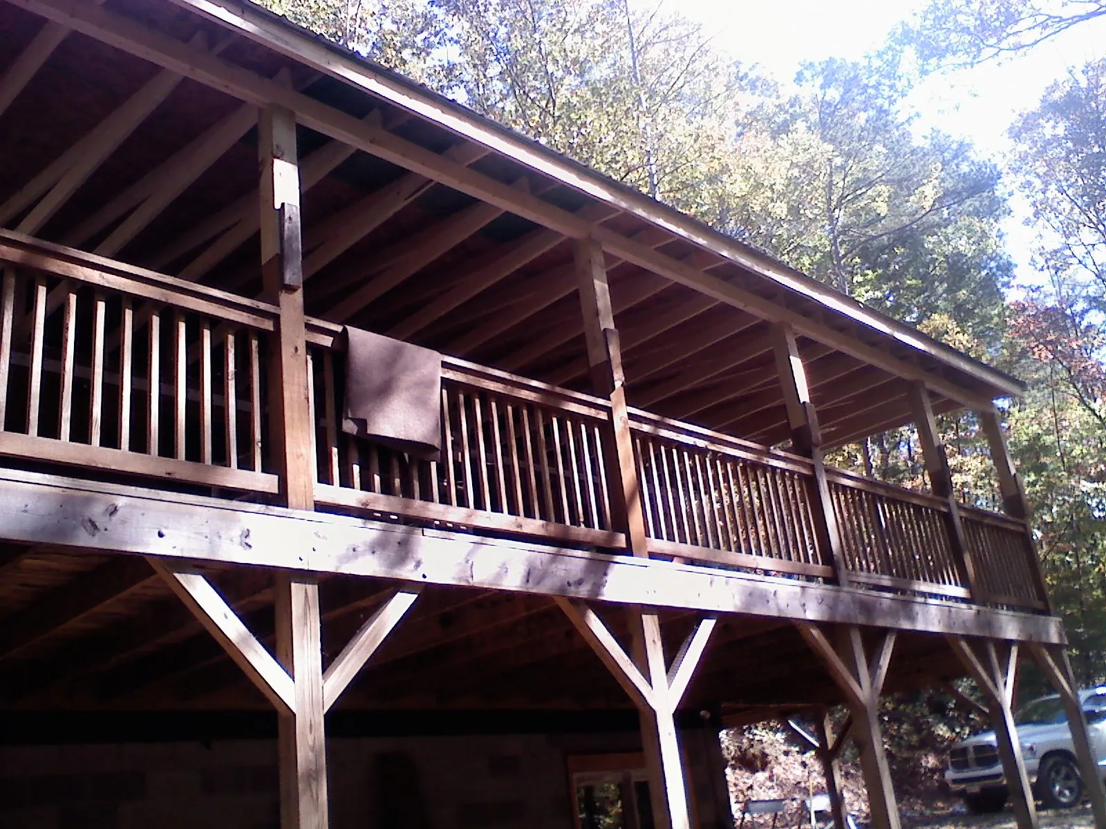 Timber framing under a new elevated porch and deck — Roof Leak Repair in Goodhue by Roofing Brothers